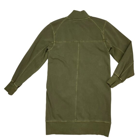 Anthropologie Daily Practice Meru Mini Dress S Moss Green Long Sleeve Athleisure - Picture 12 of 13